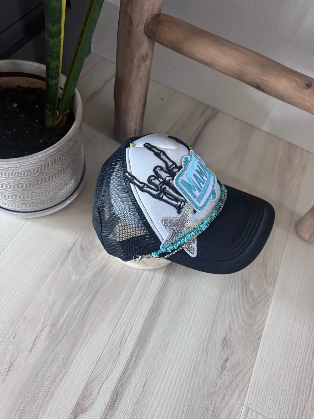 🩵 Custom Teal Mama Trucker Hat 🖤